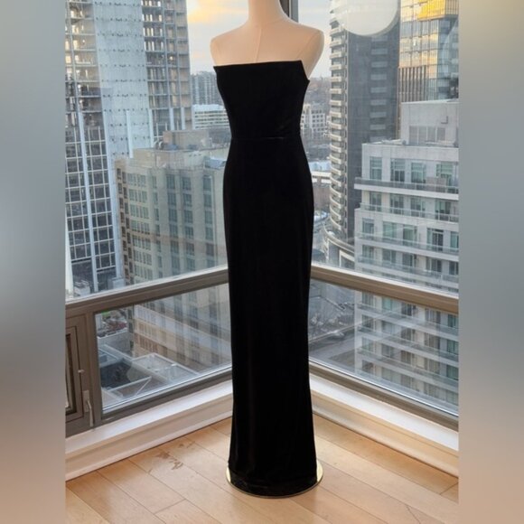 🆕 BRONX & BANCO 🧿 NWOT Florentina Corset Gown, Black Velvet, Sz M US 6 - Picture 3 of 13